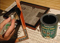 Apply 2 to 3 coats of varnish to complete the mold and deckle
